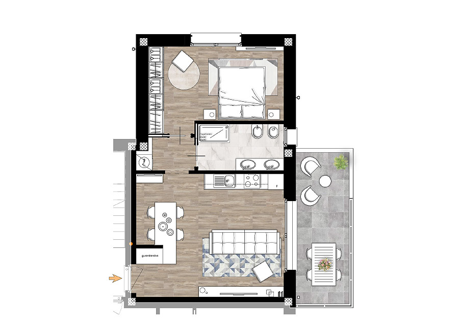 Bilocale primo piano Rif.07a